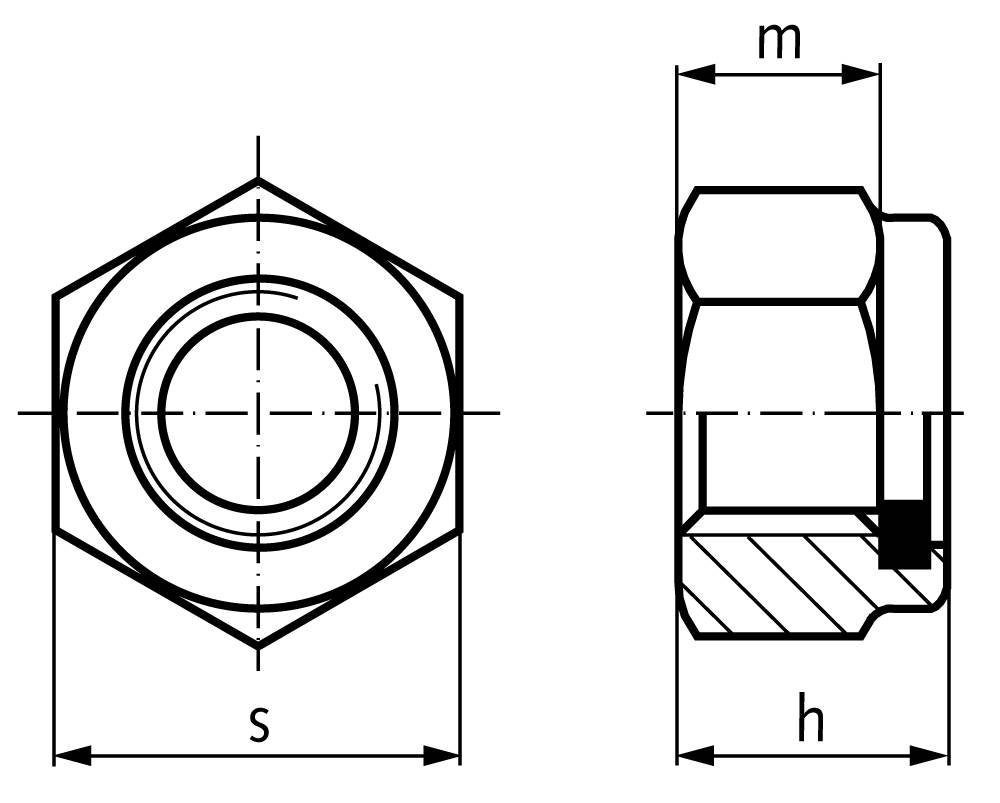 652105A4 Mutter DIN 982 M5 Edelstahl A4-1