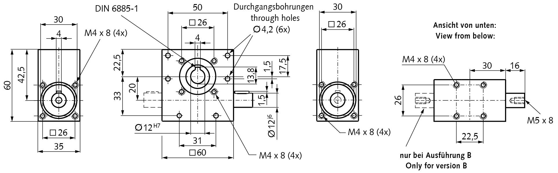 42002015B Schneckengetriebe KES 20 B i=15:1-1