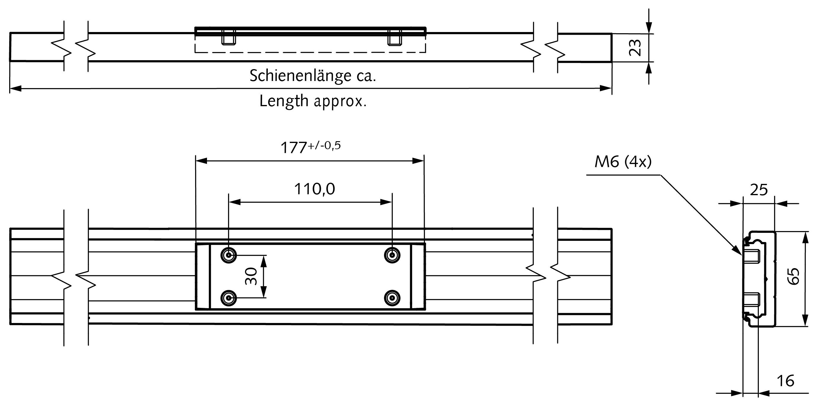 64990524 Schiene; Alu DA 0116RC L=3600mm-1