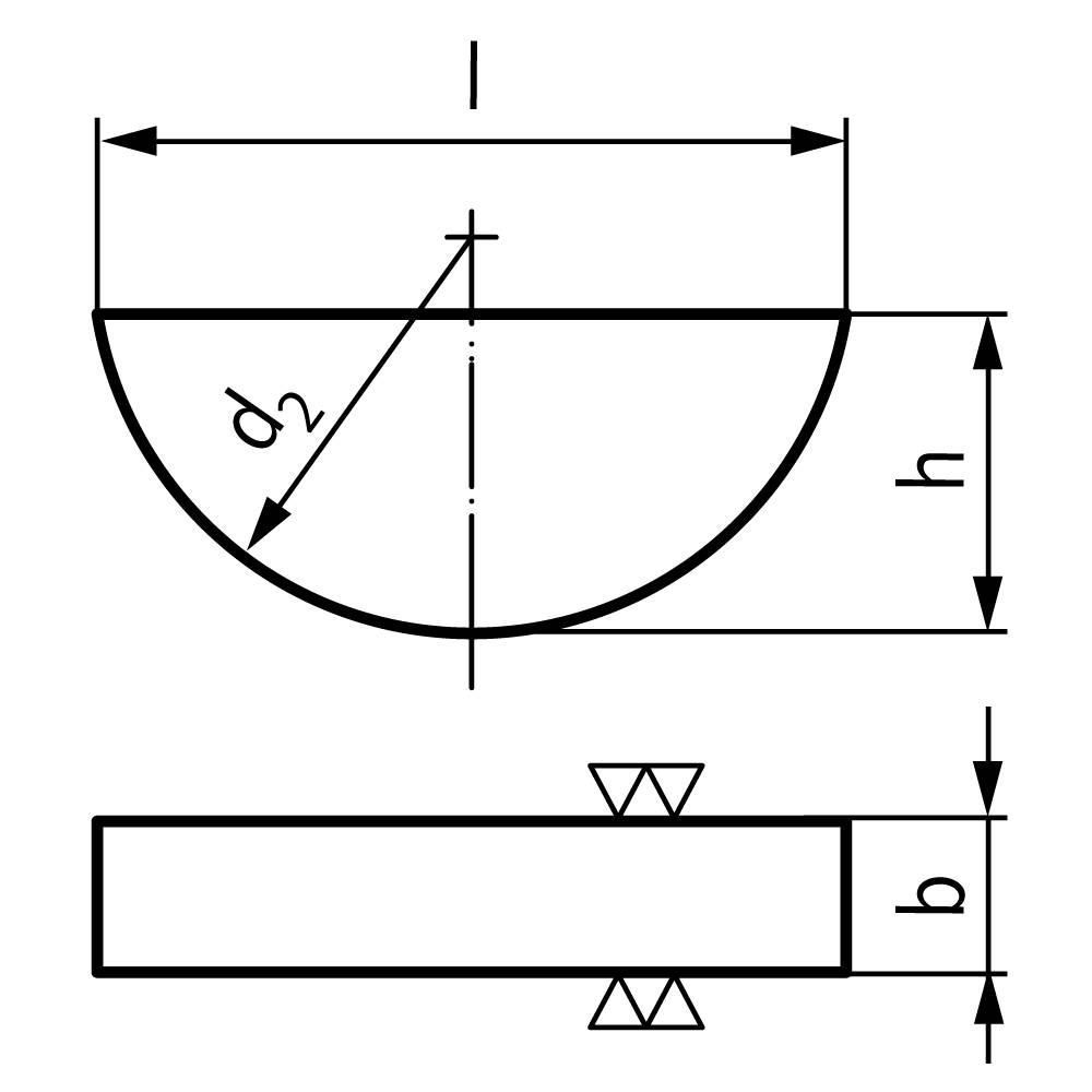 61837507 Scheibenfeder 1.4571 DIN 6888 5x7,5-1