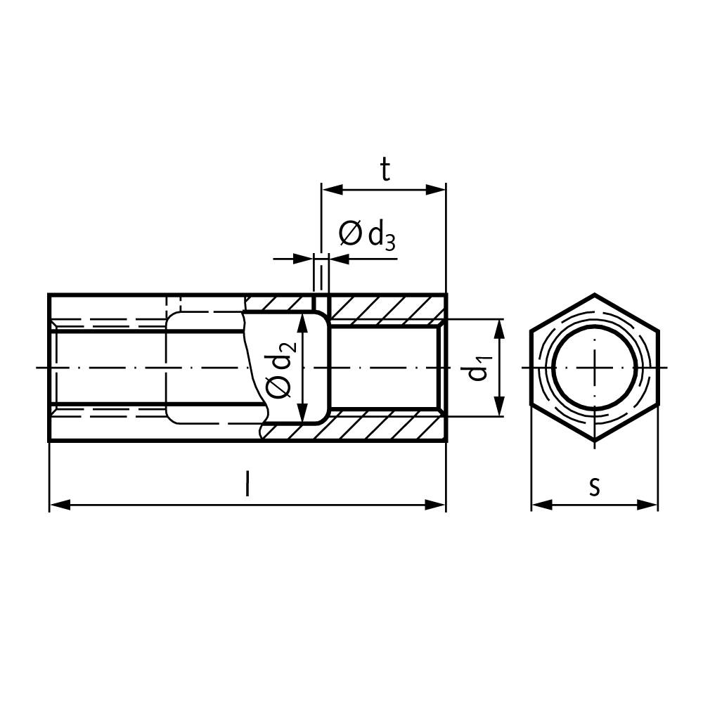 65385800 Spannschlossmutter DIN1479;verzinkt;M8-1
