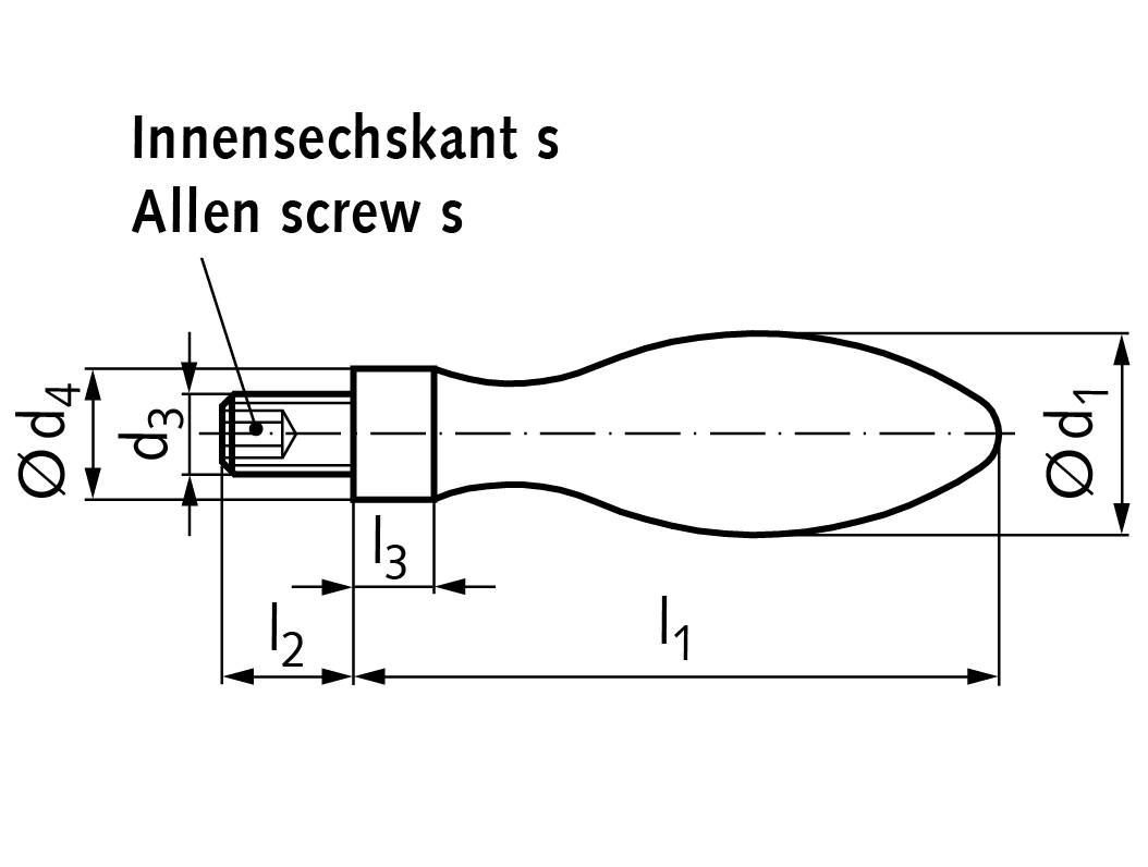 66212500 Ballengriff DIN39 St fest;Ø25; Ausf.E;M10-1