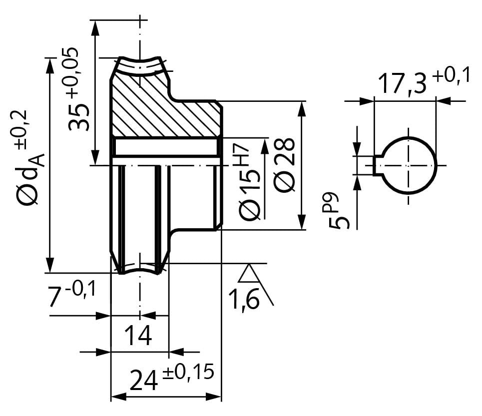 32205000 Präz.-Schneckenrad A=35 i=50 Zz=50-1