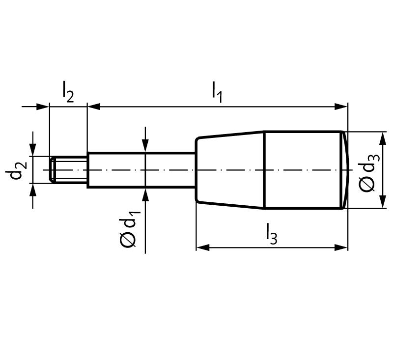 66699110 Zyl.-Griffstange M10 L=125; Niro-1