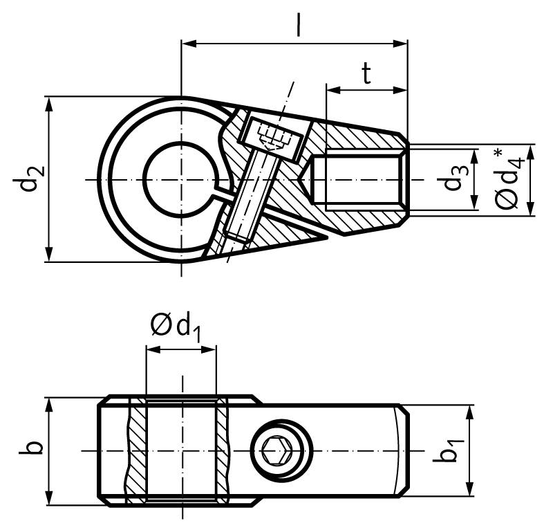 666061432 Klemmnabe Stahl Ø 14/32mm M12-1