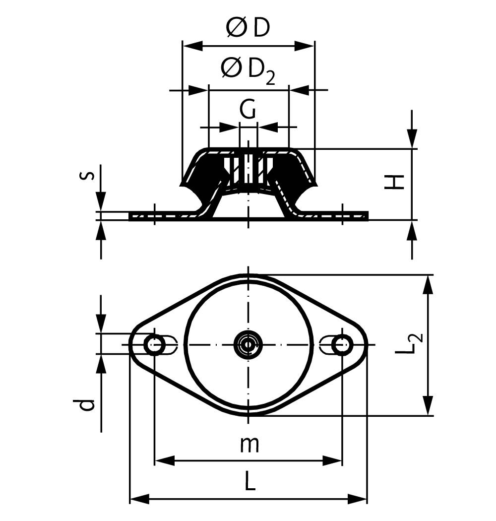 68595200 Maschinenfuß oval Höhe 35; M10-1