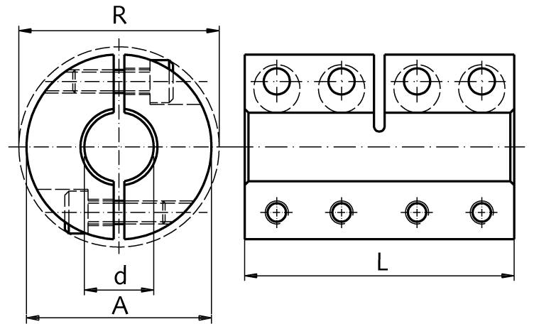 60084000 Kupplung MAT; Stahl geteilt B=40mm-1