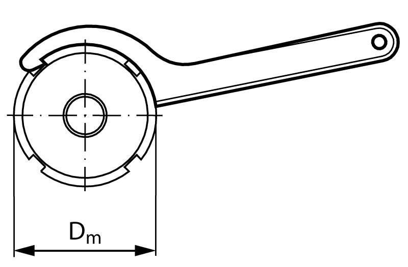 65340045 Hakenschlüssel Stahl; ø 45-50mm-1
