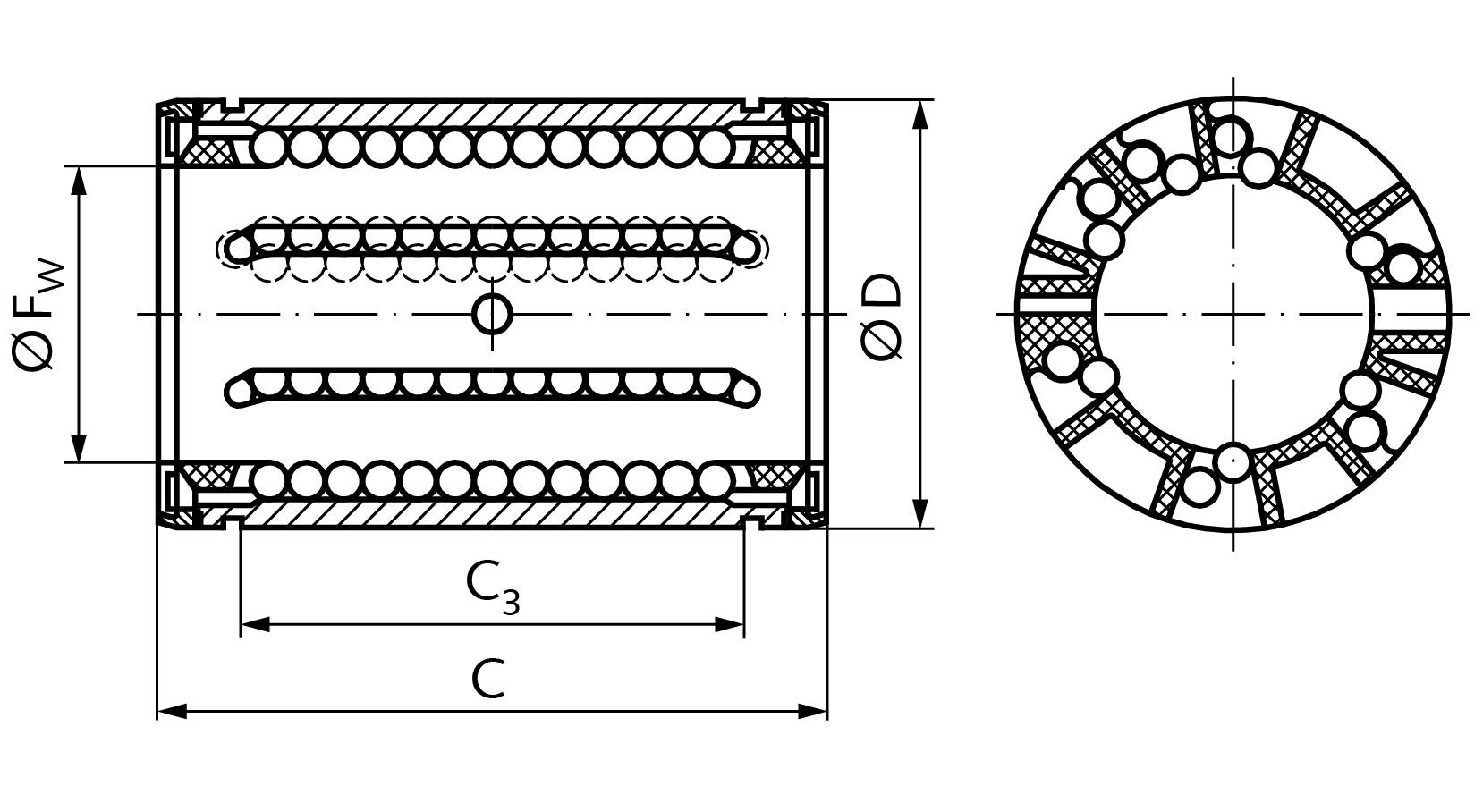 64601200 Kugelbuchse KB-3 für Wellen-Ø 12mm-1