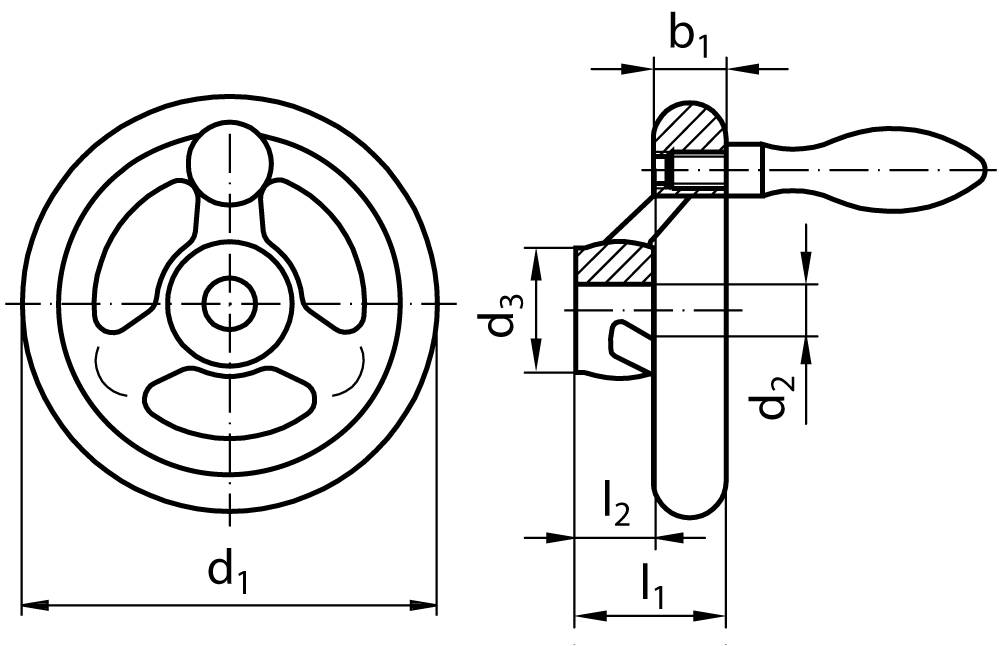 67099720 Handrad 950;Edelst. Ausf. A; ø200; B=18-1