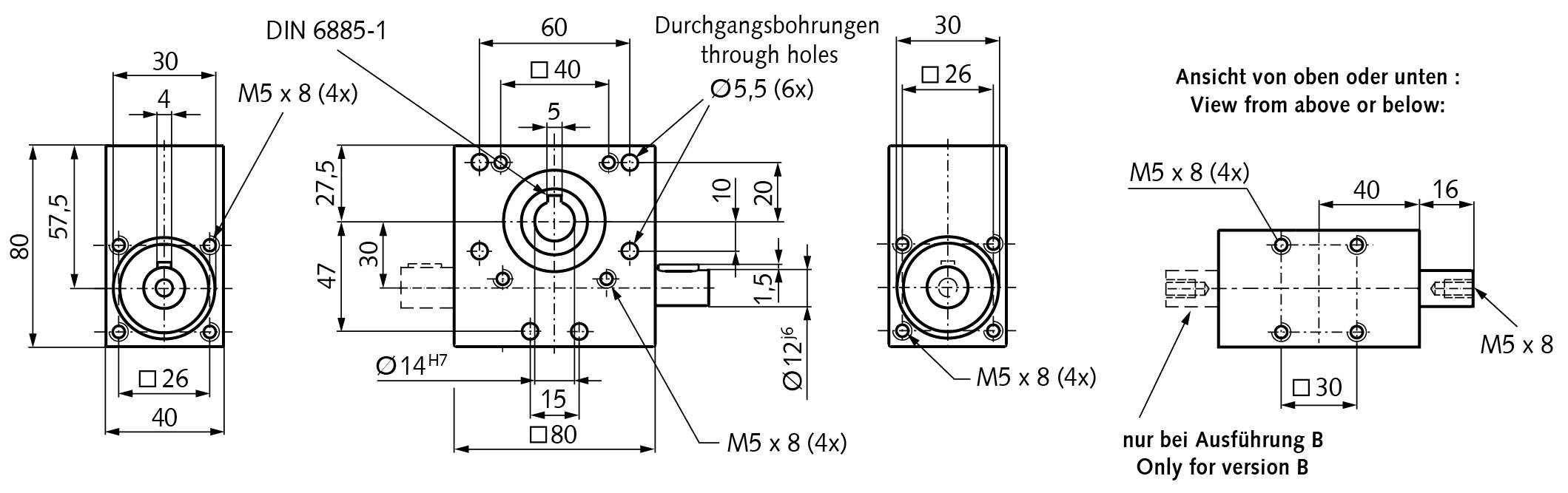 42003005 Schneckengetriebe KES 30 A i=5:1-1