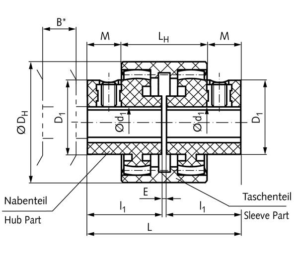60740000 Taschenteil PA6.6 BOS + BOZ-1