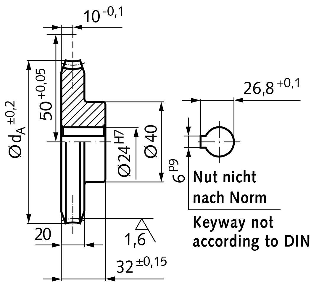 33002700 Präz.-Schneckenrad A=50 i=27 Zz=27-1