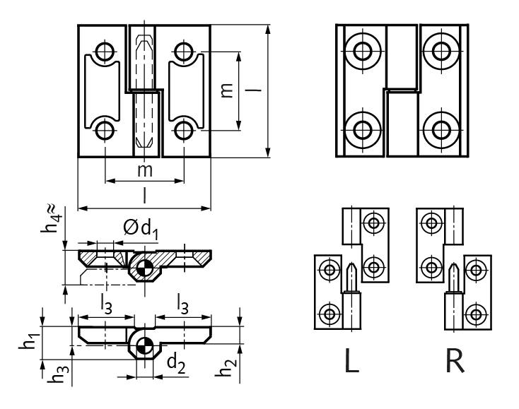 67700413 Scharnier M337; ZD Form L 50x50-1