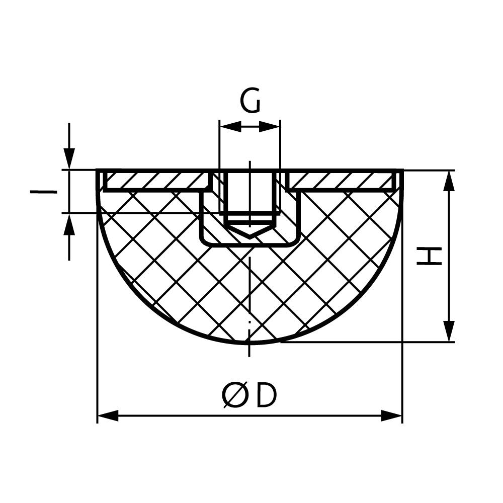 68501110 Gummipuffer KPR-I ø 10mm M3-1