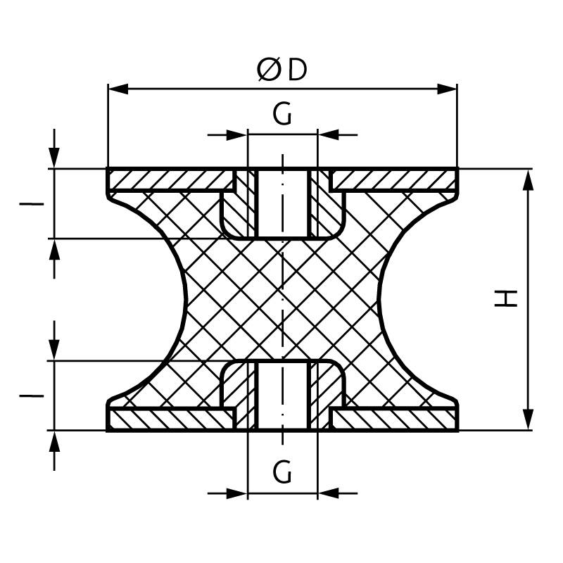 68572300 Gummipuffer CT Ø 30x20; M8x8-1