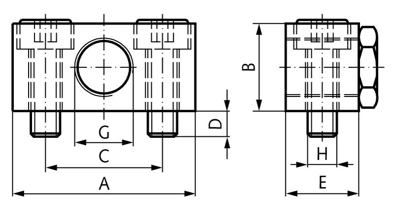 69003001 Montageblock für 69003000; M8x1-1