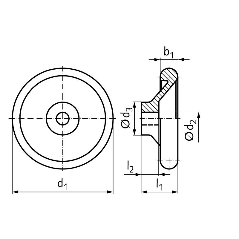 67031000 Scheiben-Handrad Alu; Ø 100mm-1