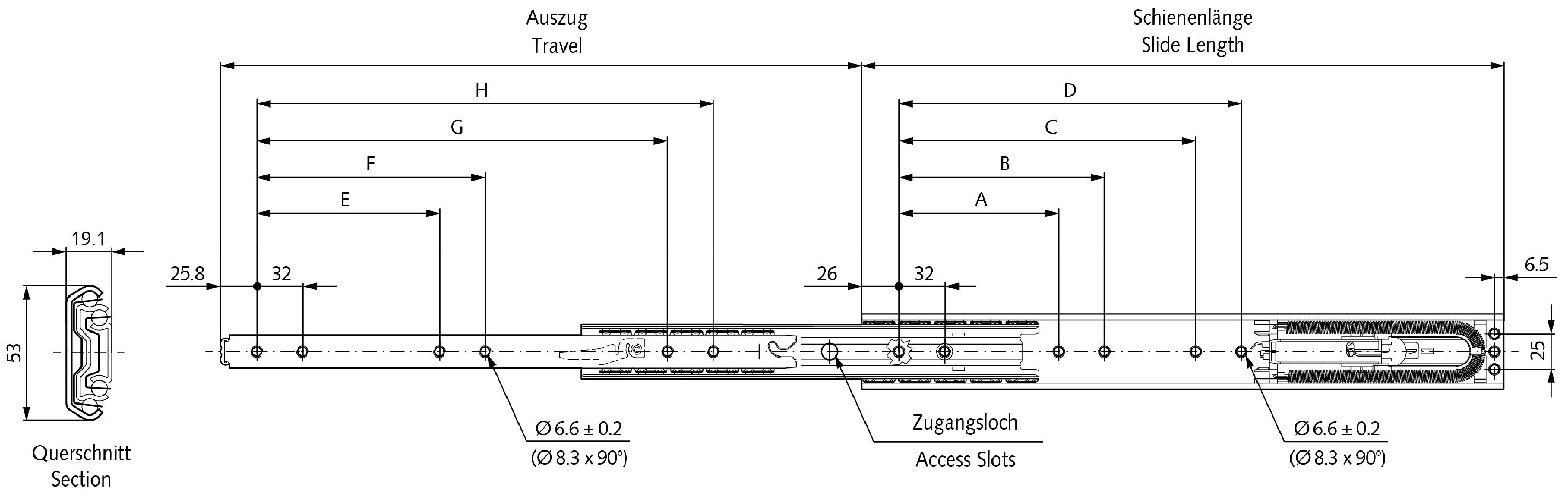 64904755 Auszugsschienensatz DS5334 EC L=550mm-1
