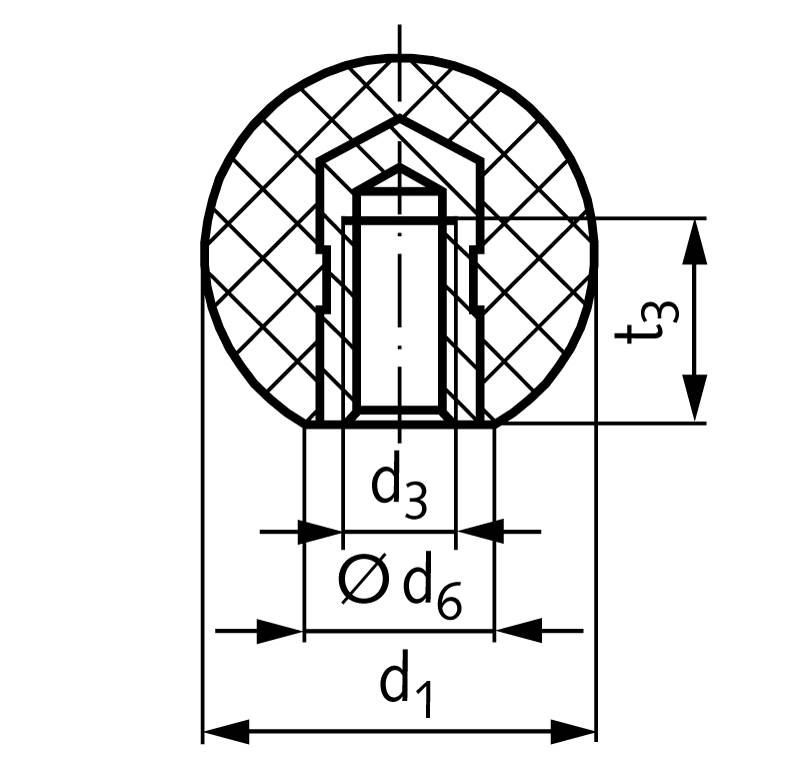 66481605 Kugelknopf DIN 319 Form E ø16 M5-1