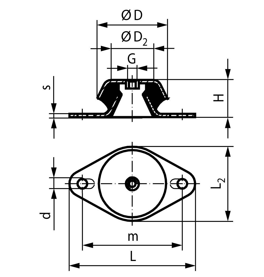 68595201 Maschinenfuß oval Höhe 35; M10-1
