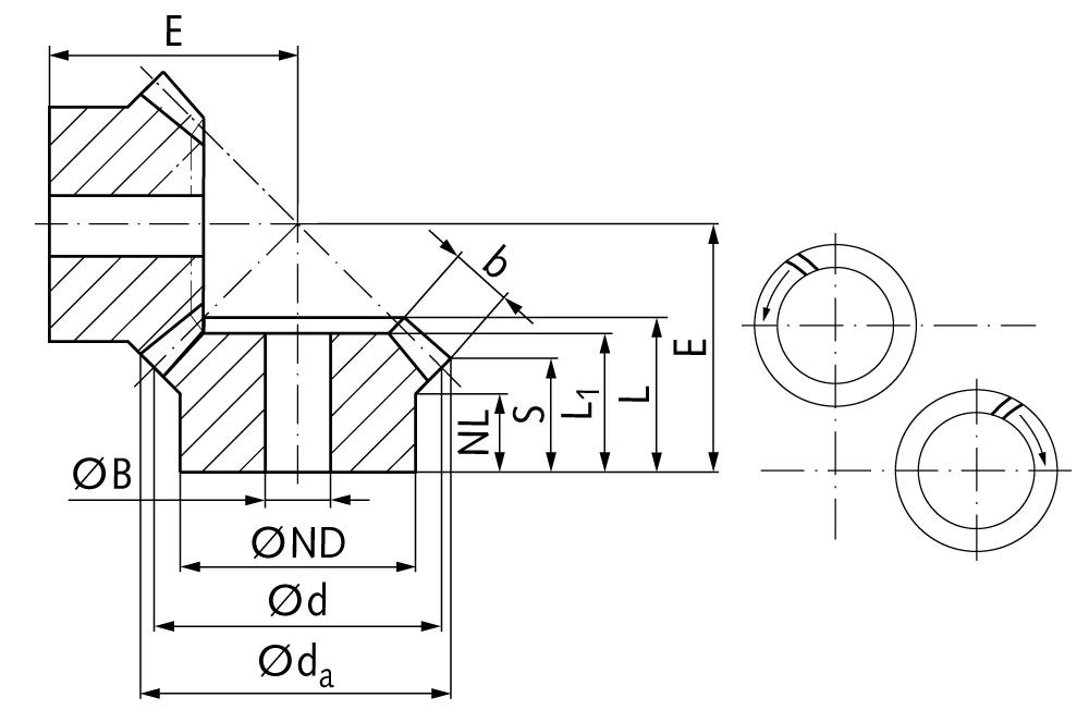 38611700 Kegelradsatz 42CrMo4 Mod2,5 Zz24 i=1:1-1