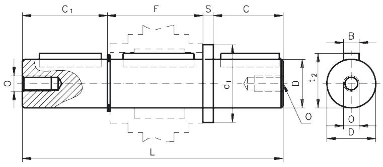 42205002 Abtriebswelle H/I beiseitig Größe 50-1