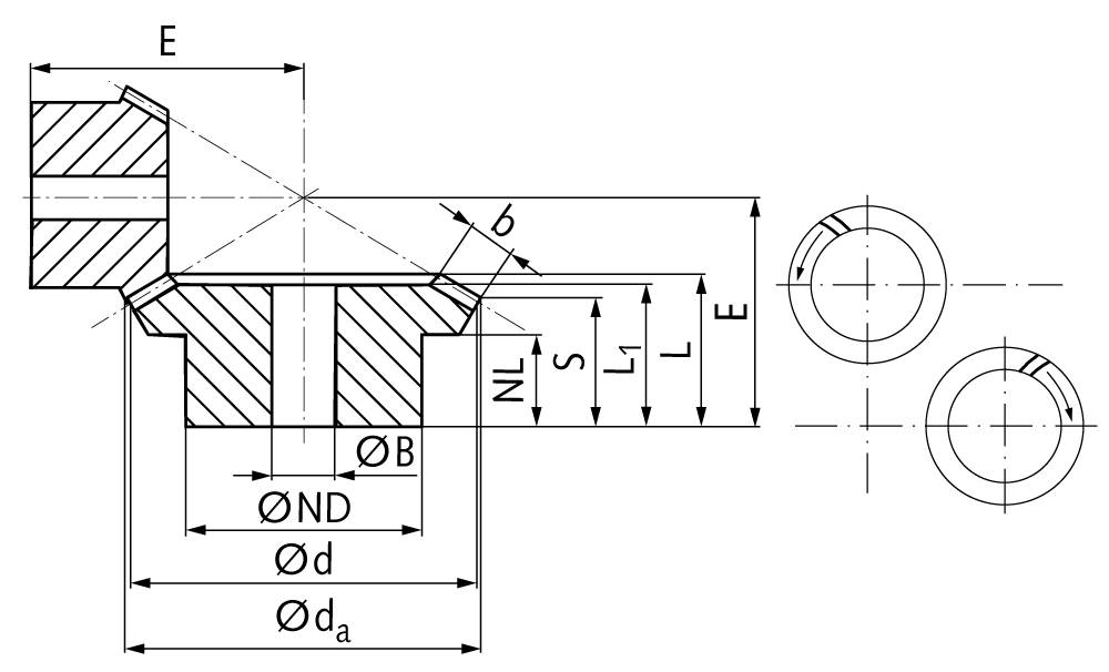 38615500 Kegelradsatz 42CrMo4 Mod2,5 Zz13/26 i=2:1-1