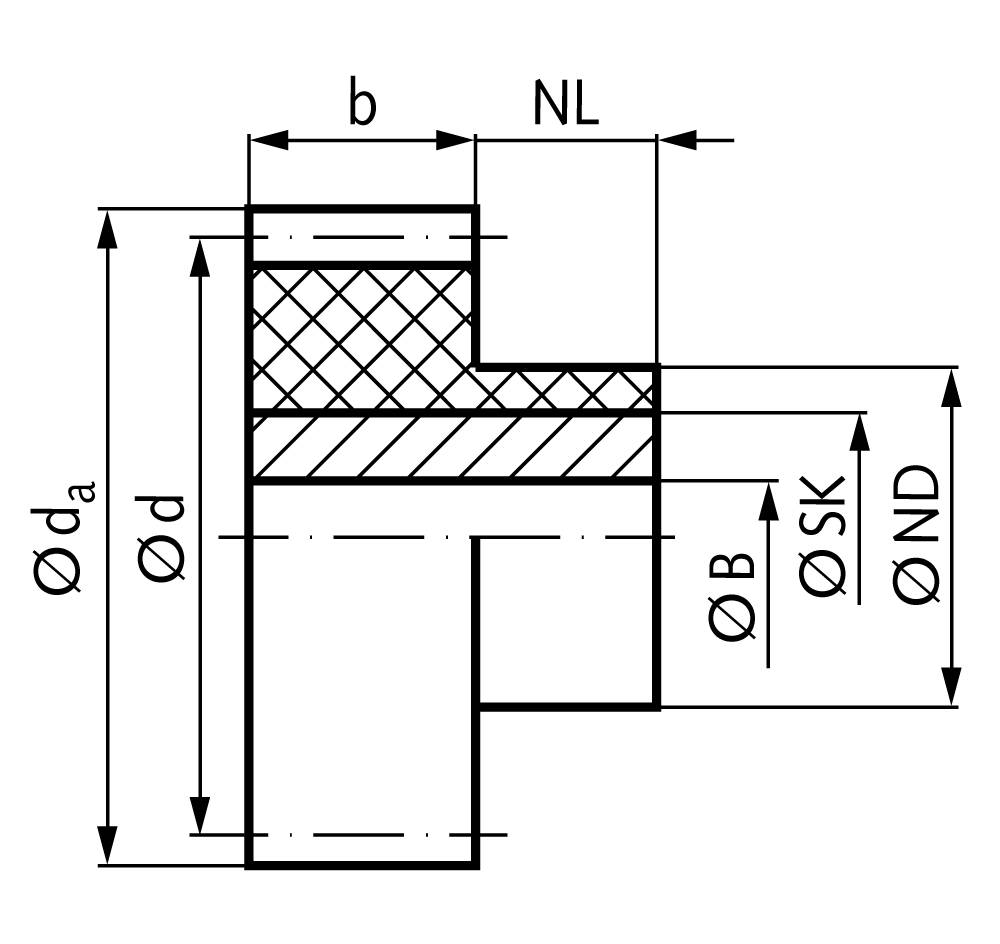 21895036 Zahnrad PA12G weiß Mod.1,5 Zz=36 rf-1
