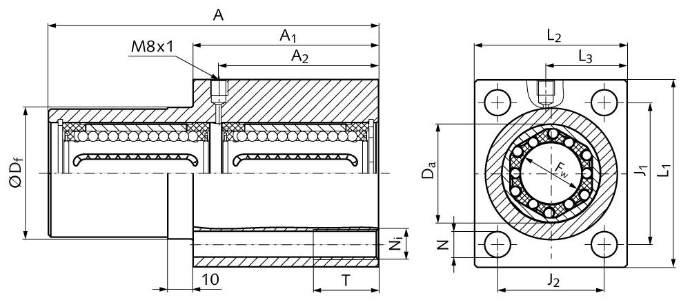 64673007S Lagereinh. KG-3-FTST Flanschversion 30mm-1
