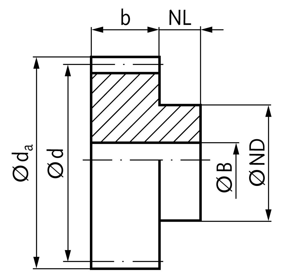 23388130 Stirnzahnrad Stahl Mod.3 Zz=30 Zb=30-1
