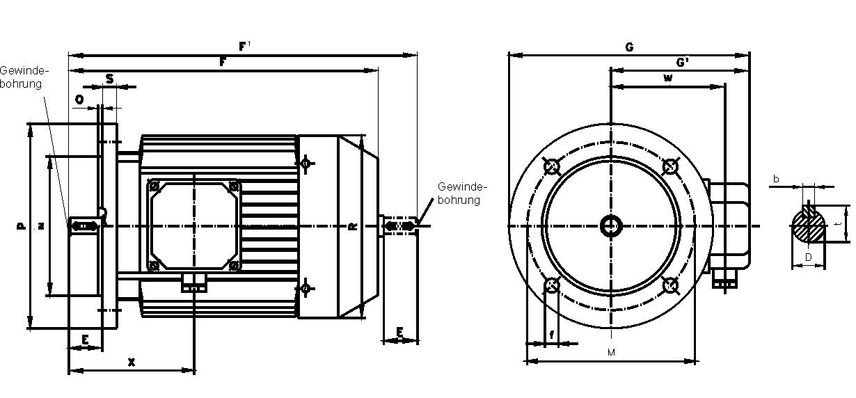 43016400 Drehstrommotor SM/I 0,25kW 700/min B5-1