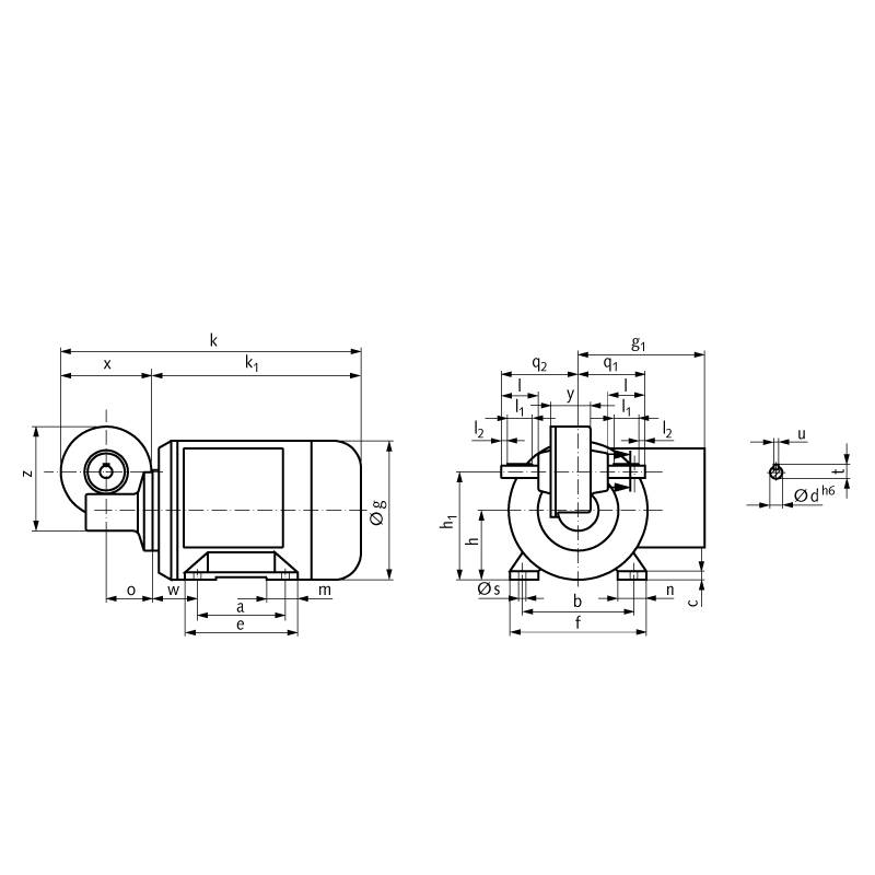 43301024 Getriebemotor MEK 45 Watt i=24:1-1