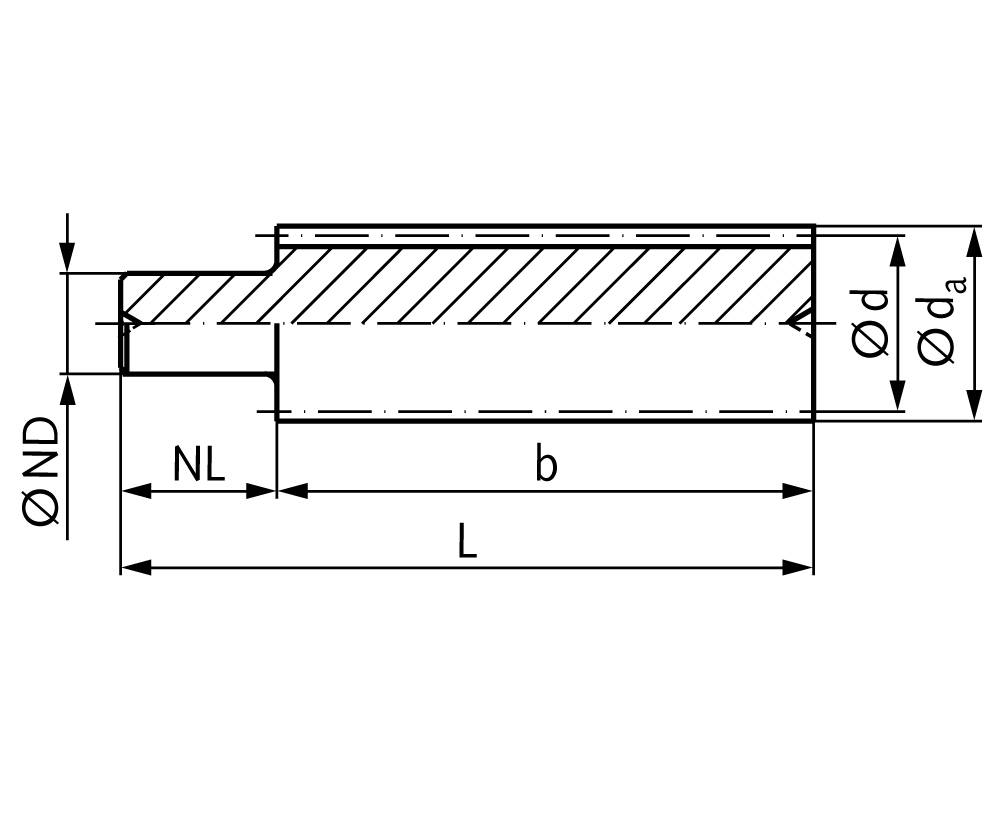 21851300 Stirnverzahnte Welle Modul 1,5 Zz=13 ST-1