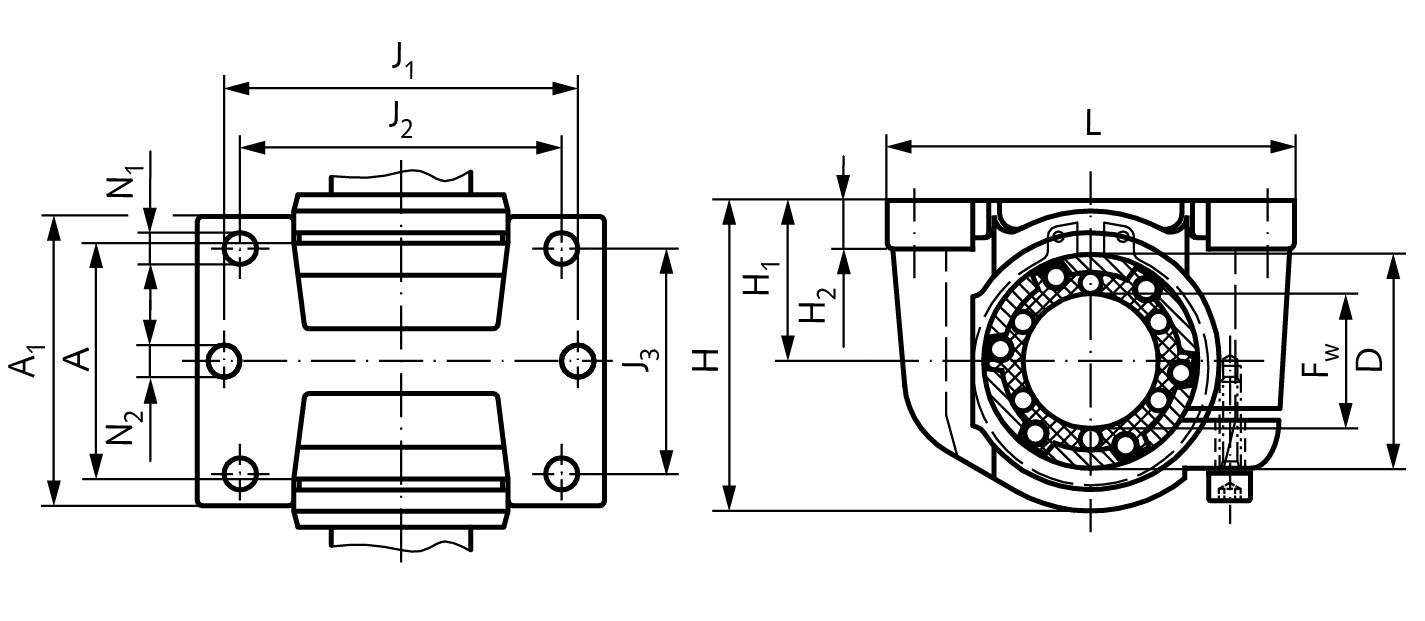 64662000 Präz.-Gehäuse KG B=32mm;Wellen-Ø40mm-1
