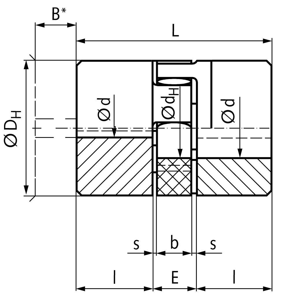 60599200 Kupplung RNI Größe 19 D=40 L=66-1
