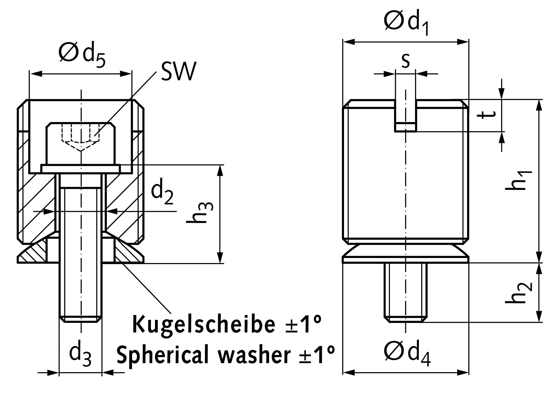 68654030A2 Nivellierelement Edelstahl M30x1,5-1