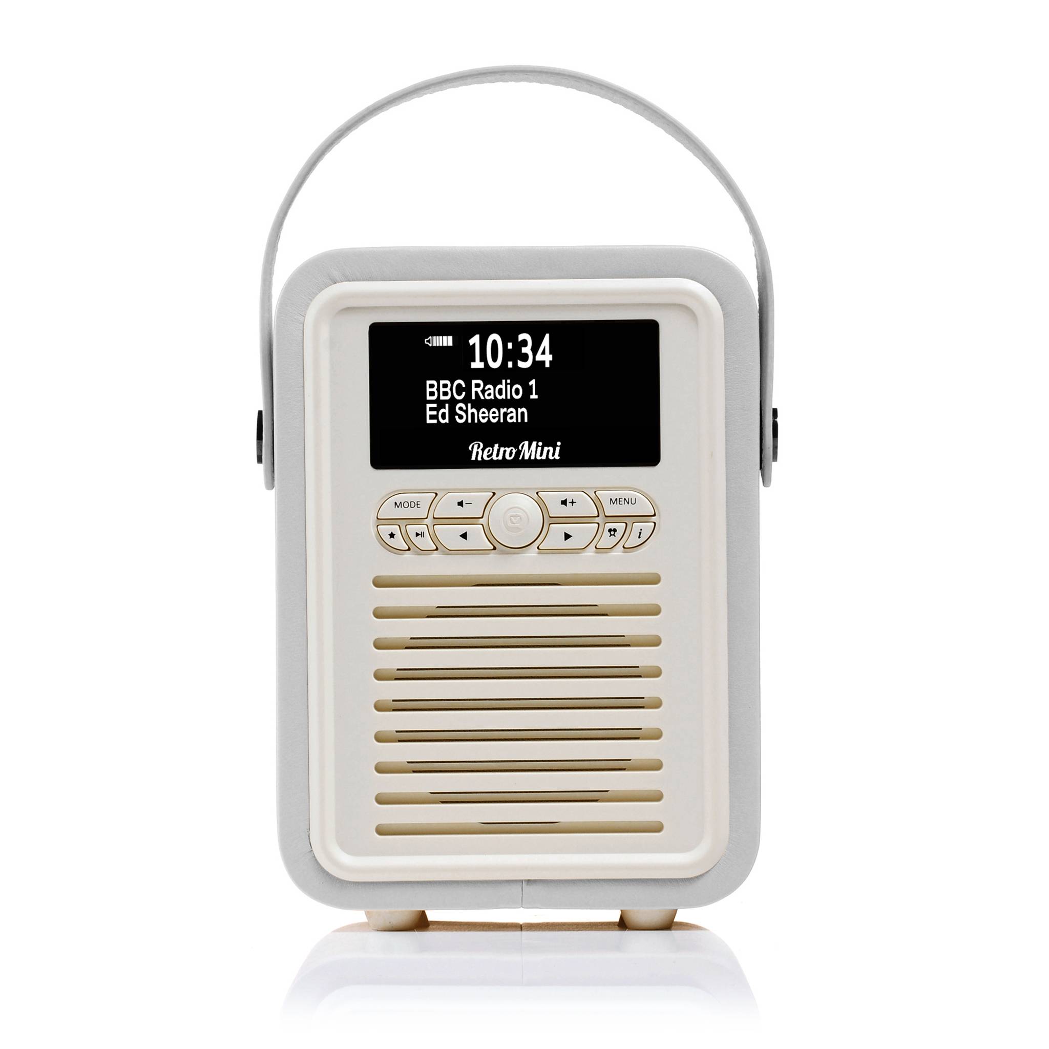 VQ – Retro Mini – Radio – DAB/DAB+ Digitalradio mit UKW, Bluetooth, Wecker, USB, Echtholzgehäuse – Graues Design von VQ-4