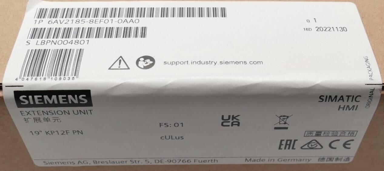 Siemens - 6AV2185-8EF01-0AA0 - Siemens SIMATIC HMI Extension Unit 19" KP12F PN | FS:01 | 6AV2185-8EF01-0AA0-1