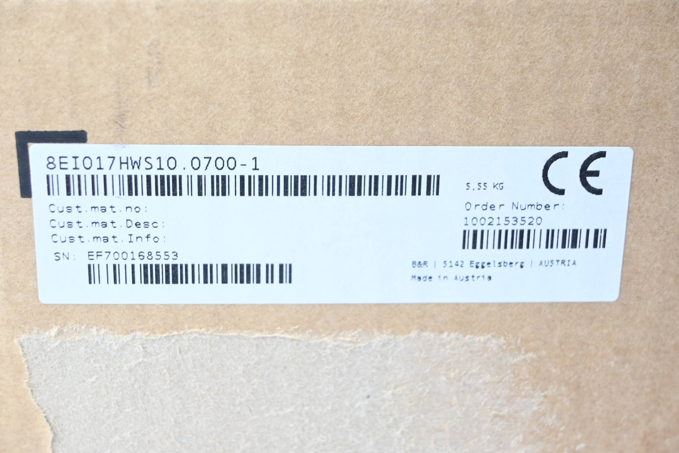 B&R Automation Acopos P3 8EI017HWS10.0700-1