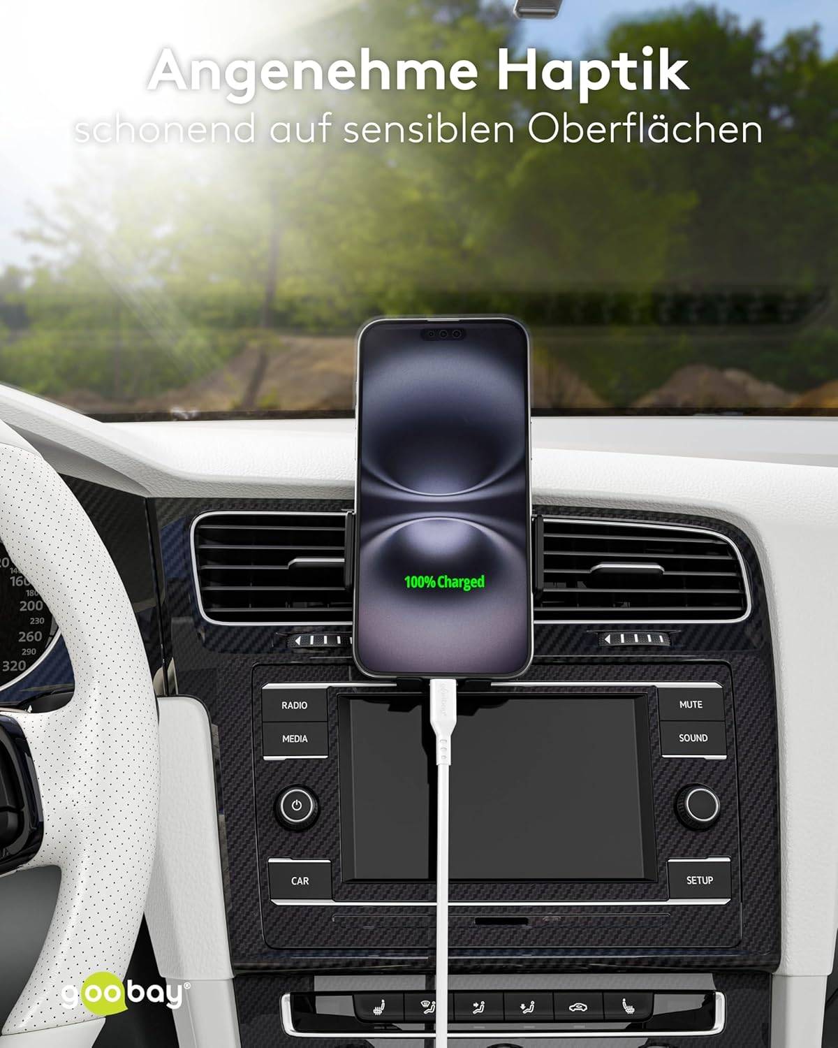 Goobay 77743 USB C auf USB C Ladekabel 60W / Silikonkabel 480 Mbits / USB 2.0 Typ C Adapterkabel / Weiß / 1.5m-5