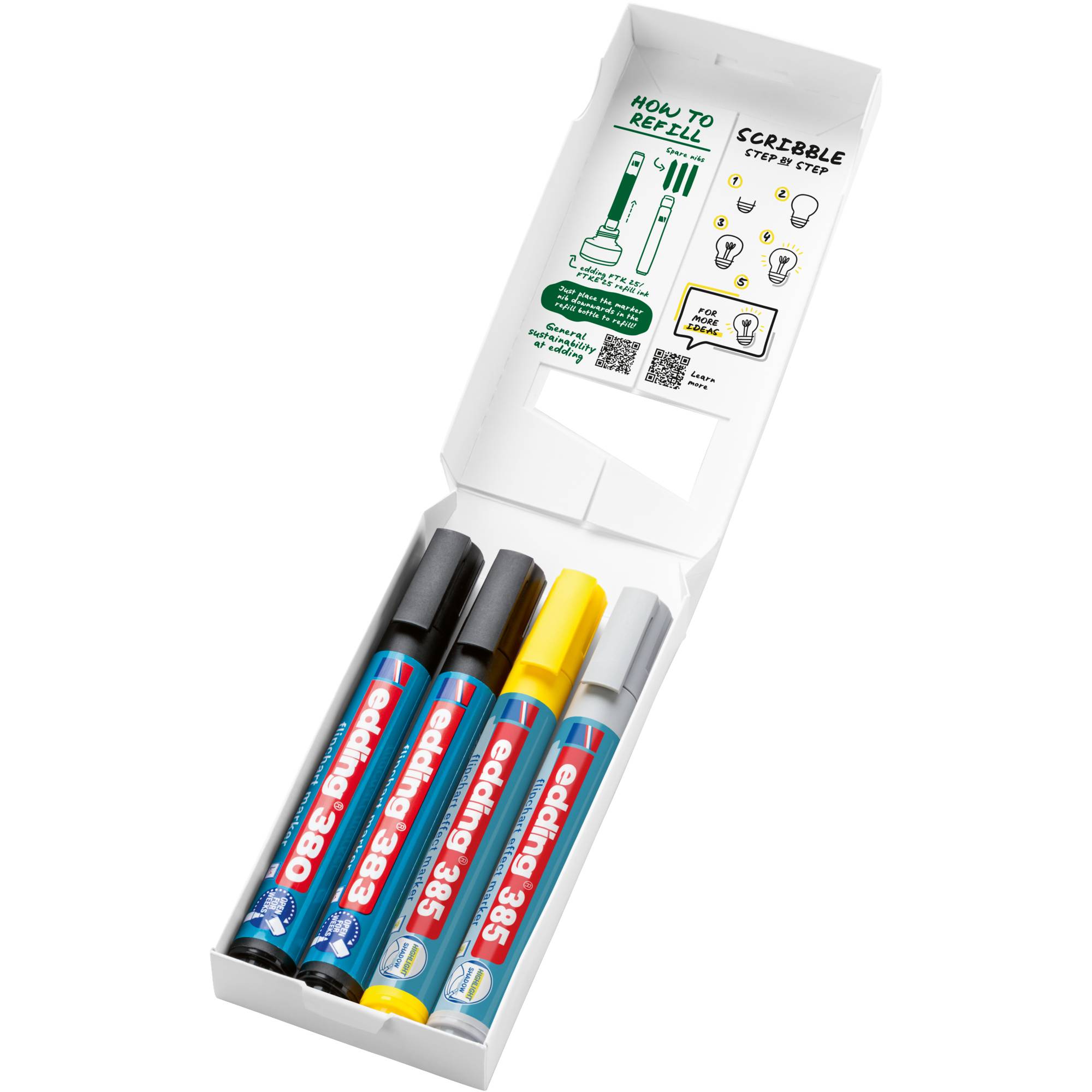 Flipchartmarker Set sort 4St-3