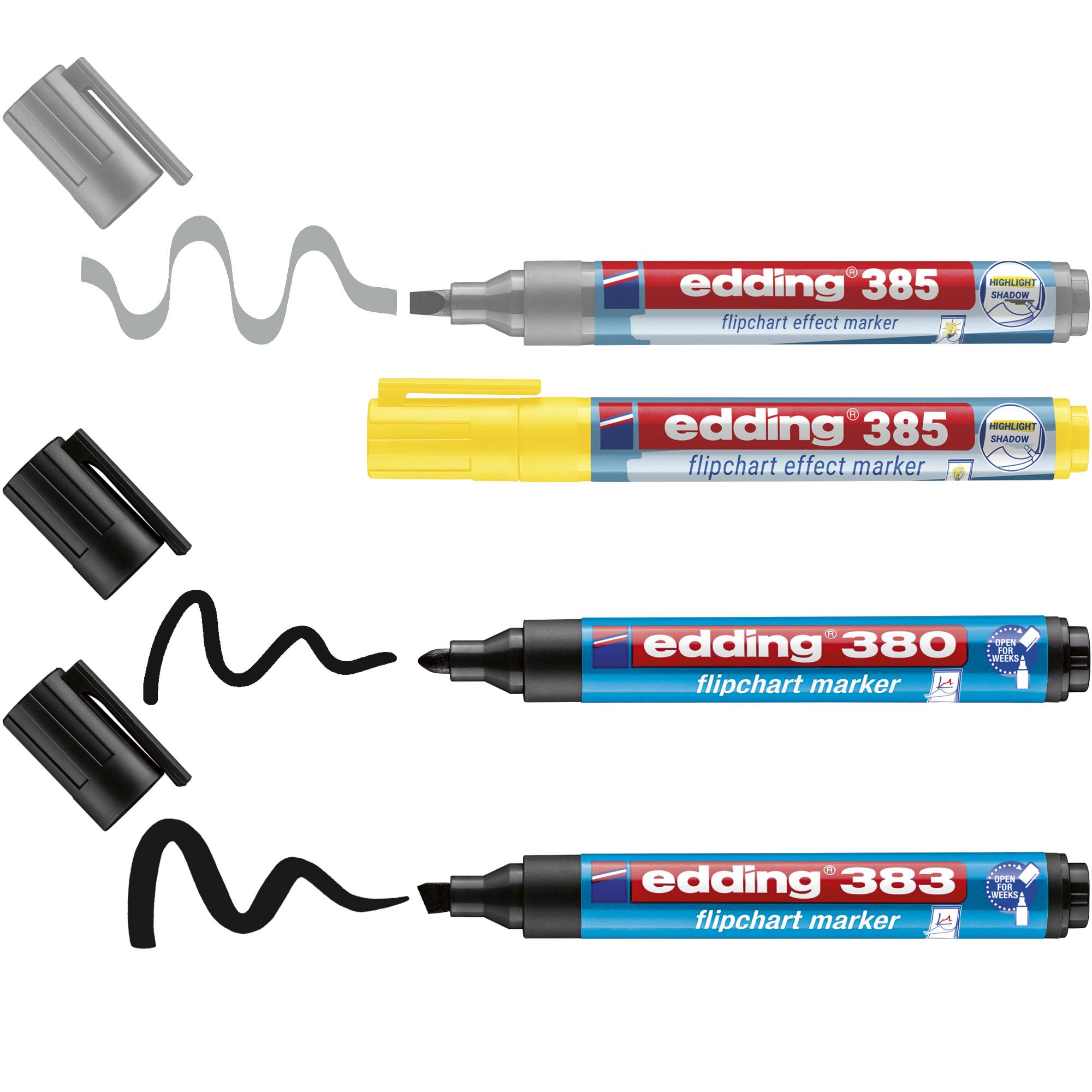 Flipchartmarker Set sort 4St-4