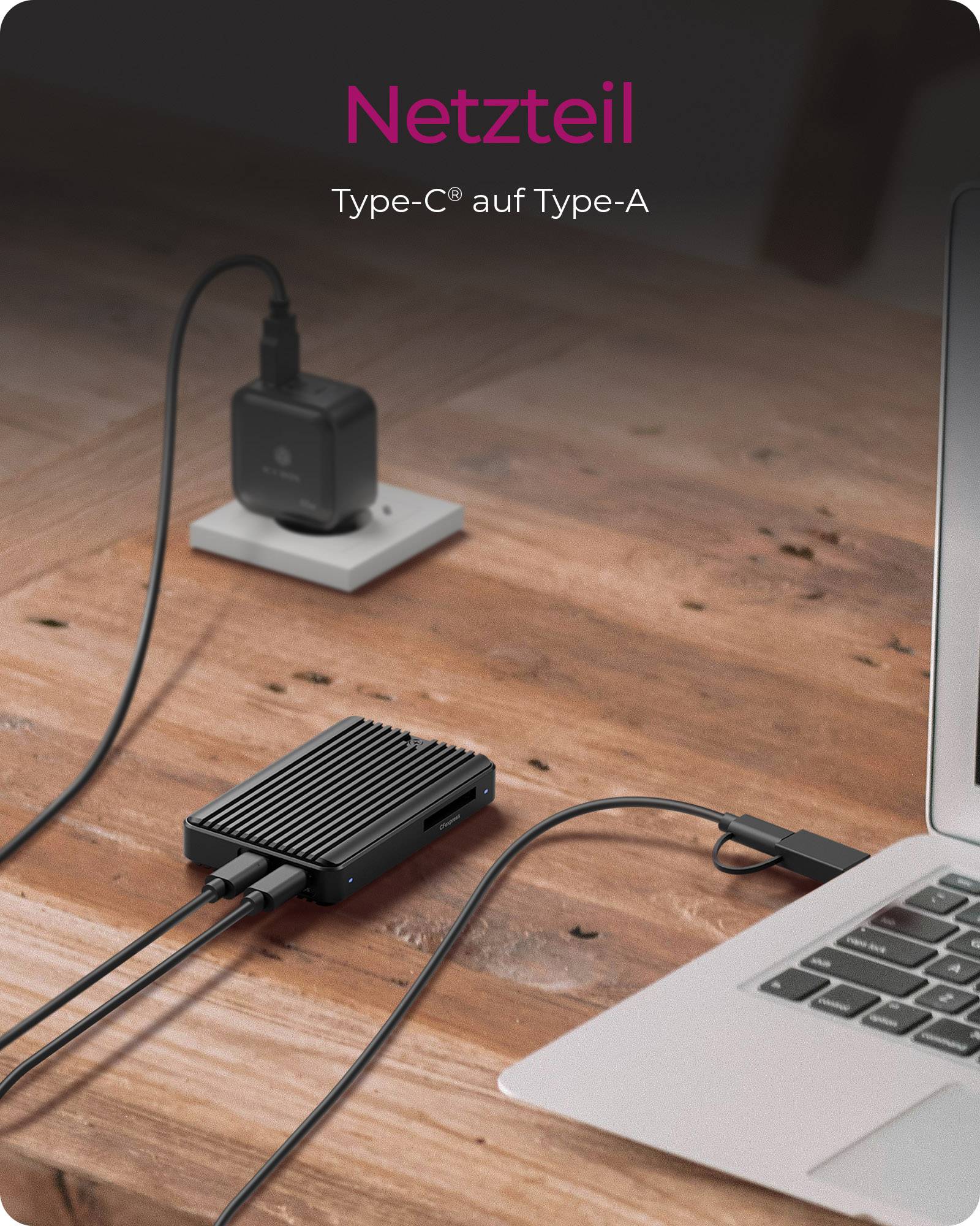 IB-CR601M-C31, M.2 NVMe/SATA SSD Gehäuse mit CFexpress Type-B Kartenleser, Host USB 3.2 Gen 2 Type-C+A 10 Gbit/s-4