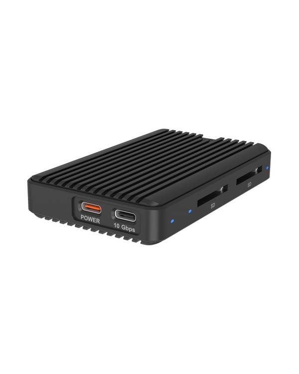 IB-CR602M-C31, M.2 NVMe/SATA SSD Gehäuse mit Kartenleser 2x SD 4.0, Host USB 3.2 Gen 2 Type-C+A 10 Gbit/s