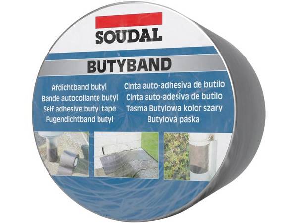 Soudal Butyband selbstklebendes Alu Butylband 100mm 10 Meter Rolle