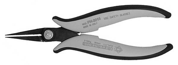 ESD Spitzzange, gezahnt/spitz/abgerundet, 160 mm