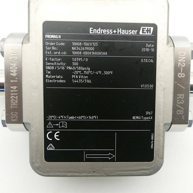 Endress+Hauser Magnetisch-induktives Durchflussmessgerät (Promag 10H08-1061/125)-1