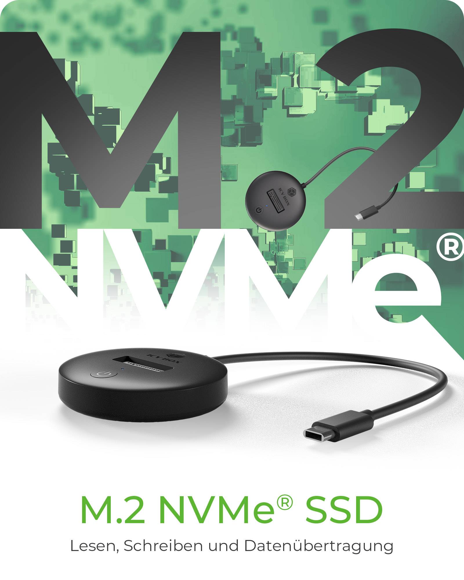 IB-1610MCD-C31, Docking Station für NVME & SATA M.2 SSD, Host USB 3.2 Gen 2, 10 Gbit/s-1