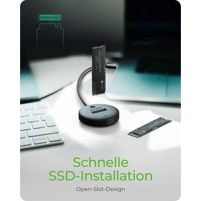 IB-1610MCD-C31, Docking Station für NVME & SATA M.2 SSD, Host USB 3.2 Gen 2, 10 Gbit/s-2